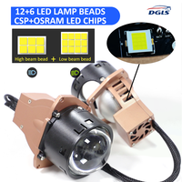 DGLS E160 – phare de voiture auto 3.0 pouces, projecteur Bi LED, lentille de Conversion de faisceau Hi/Lo Kit-6000K