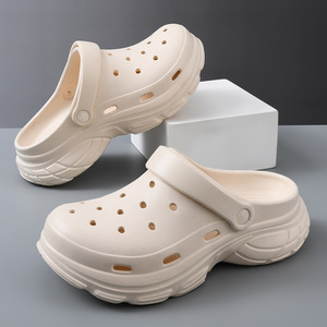 Men's <b>Clogs</b> EVA Thick Sole Anti-Odor Non-Slip Outdoor Summer Beach Sandals Closed Toe Hollowed-Out Design - Product Image 1