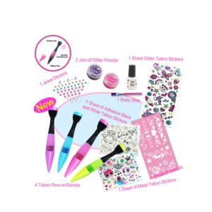 Las niñas componen el cuerpo tatuaje pegatinas adolescente ecológico tatuaje sello maquillaje regalo conjunto para fiesta niños maquillaje tatuaje bolígrafos - Product Image 2