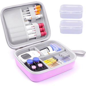 <strong>Diabetic</strong> Supplies Travel Case, Portable Diabetes Organizer for Glucose <strong>Meter</strong>, Blood Sugar <strong>Test</strong> <strong>Strips</strong> Kit, Insulin Pens, Vials - Product Image 1