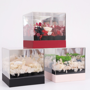 Tanabata nuevo espejo acrílico caja de flores flor eterna cristal <span class=keywords><strong>panorama</strong></span> caja de regalo cuadrada transparente para el Día de San Valentín - Product Image 4
