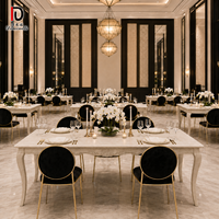 Table à manger en bois massif de style européen, style rustique avec design moderne, table à manger pour 6 personnes pour hôtel, banquet de mariage