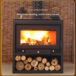 Chimenea de <span class=keywords><strong>leña</strong></span> de acero moderna, estilo decorativo, fácil instalación de inserción para sala de estar, Villa, Homestay, calentador de fuego interior - Product Image 2