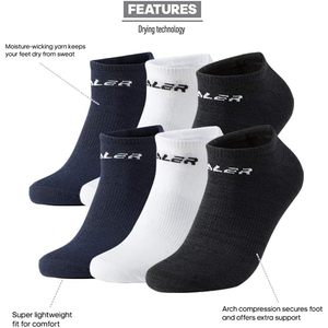 EALER Calcetines tobilleros para mujer, finos, de corte bajo, transpirables, informales, deportivos, azul marino, paquete de 3 - Product Image 3