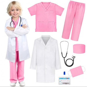 Bambino bambino <span class=keywords><strong>infermiera</strong></span> scrub Costume da medico con accessori per fingere il gioco di abbigliamento per il giorno della carriera ragazza natale vestire il vestito Cosplay - Product Image 3