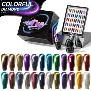 JTING Top vendendo colorido diamante gato olho gel unha polonês coleção caixa 24 cores com design exclusivo exibir gráfico