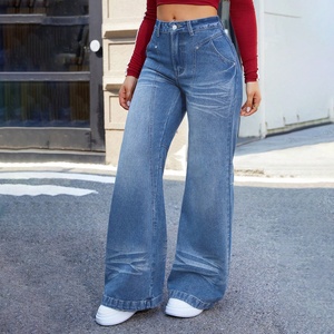 LARSUR Xintang Guangzhou Cina Fabbrica Produttrice di Jeans in Denim Fornitore Grossista Jeans Classici Larghi da Donna - Product Image 1