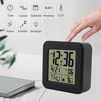 Réveil personnalisable en ABS 2025 avec grand écran LCD numérique, fonction snooze, calendriers, retour à l'école, mouvement électronique