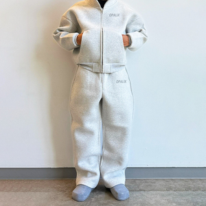 Produttore di Abbigliamento Personalizzato, Set <span class=keywords><strong>Tuta</strong></span> da Jogging con Felpa con Zip e Pantaloni Larghi Pesanti, <span class=keywords><strong>Tuta</strong></span> Sportiva con Design Semplice per <span class=keywords><strong>Uomo</strong></span> - Product Image 2