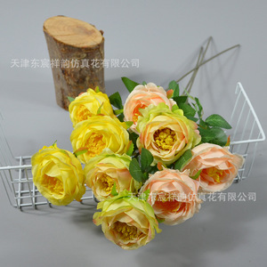 Rose artificielle Dongchen Crafts à tige unique, 3 têtes, en soie polyester, pour décoration de bureau ou de mariage - Product Image 4