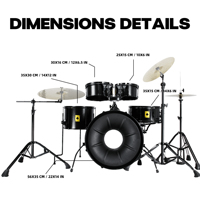 Batterie de percussions Beatello ACE of SPADES avec amplificateur de grosse caisse, en ABS, batterie complète professionnelle, instrument de percussion pour adultes