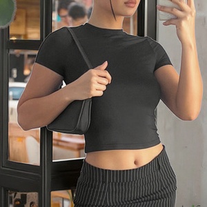 Custom Manufacturer Basic Blanks <b>White</b> Luxury Tshirts Cotton T-Shirt T Shirt Baby <b>Tees</b> Crop Tops for Women - Product Image 4