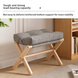 Tabouret pliant moderne en bambou pour la maison, banc à chaussures mobile pour l'entrée, repose-pieds pour petit espace, salon - Product Image 3