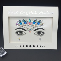 Autocollants en cristal personnalisés pour le visage, imprimés pour l'application sur le corps lors de festivals de musique, de carnavals et de fêtes, couleur blanche