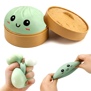 Dumpling Squeeze Toys, <b>Glitter</b> Dumpling Squeeze Toy with Box, Sensory Stress Relief Fidget Toy for Adults, Calming Squeeze Toy - Product Image 1