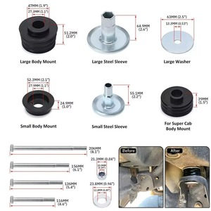 ชุดบูชตัวถังรถยนต์ Auso-Racing รุ่น KF04060BK สำหรับ Ford F250 F350 ปี 08-16 อะไหล่ยางรองแท่นเครื่อง - Product Image 2