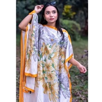 Nouvelle Collection 2024 : Kaftans et Robes Amples en Polyester Soyeux Imprimé, Style Ethnique Africain, avec Foulard, pour Femmes Musulmanes Adultes