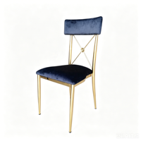 Chaises d'événement de luxe empilables à cadre métallique doré pour réceptions de mariage, banquets et salles de réception