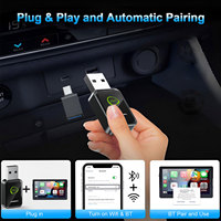 Adaptador inalámbrico Carplay Usb C Carplay Carwireless Dongle 2 en 1 Adaptador Inalambrico Car Play para iPhone Apple Ios con Cable
