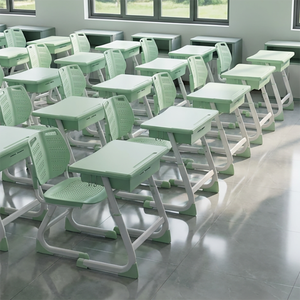 Precio al por Mayor, Conjuntos de Escritorio y Silla Escolares Modernos, Ergonómicos y Ajustables para Uso Comercial, Modelo ST-E02 - Product Image 4
