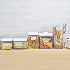 Pantry Storage Pantry Containers Ankou Air Tight Pantry Rice Cereal Food Container Push Button Container Pantry Jar Nutrition Storage Container