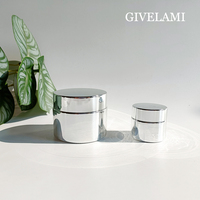 Großhandel 15g/30g/50g silbernes Glas Creme glas mit silbernem Kunststoff deckel Kosmetik behälter für Hautpflege verpackungen