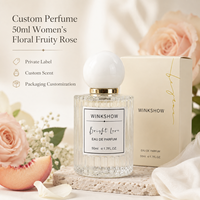 Parfum personnalisé 50 ml pour femmes, senteur florale fruitée à la rose, fabricant de parfums sur mesure, logo et emballage personnalisés pour les marques de parfums