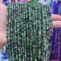 Perles carrées en Zoisite Rubis Facetté Prehnite 4x4mm, perles en vrac, vente directe d'usine