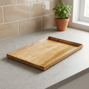 Plateaux de service en bois forme rectangulaire, plateaux à Pizza en bois pour la cuisine - Product Image 2