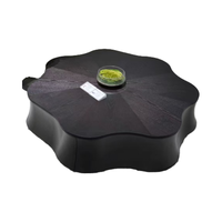 Table basse moderne, simple, de haute qualité, en bois massif noir, avec rangement et fleurs, au design minimaliste, pour salon et maison