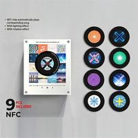 Lecteur de disques musicaux NFC créatif, lumière magnétique pour réfrigérateur, boîte à musique rotative avec 9 cartes NFC