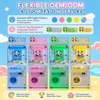 MAKER Factory Machine à griffes LED Panda mignon, à monnayeur, distributeur de peluches pour salles de jeux et centres de divertissement familial