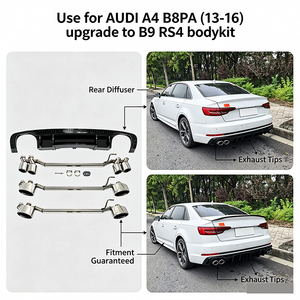 Kit carrosserie, pare-chocs avant, diffuseur arrière, mise à niveau du style ancien vers le nouveau pour <span class=keywords><strong>Audi</strong></span> A4 <span class=keywords><strong>S4</strong></span>, mise à niveau RS4 2013-2015 vers 2016-2018 - Product Image 5