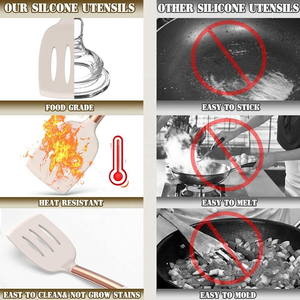 Ensemble d'ustensiles de cuisine en silicone 43 pièces, résistant à la chaleur, antiadhésif, kit d'outils de cuisson, manche en acier inoxydable, ustensiles de cuisine - Product Image 5