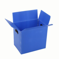 Usine PP Poly Carton Type Boîte Réutilisable En Plastique Ondulé Chiffre D'affaires Cas D'expédition Bacs De Transport Avec Fermeture Magique De Bande