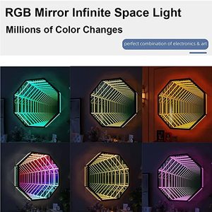 Lámpara colgante de pared con espejo 3D infinito, luz nocturna para Navidad, boda, Festival, decoración de fiesta - Product Image 2