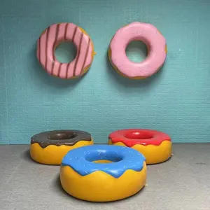 Sorvete de resina escultura em fibra de vidro artesanato/macaron donut decoração ao ar livre sorvete/adereços de sorvete gigante tamanho real