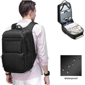 Tas pabrik laptop polyester pria grosir notebook tahan air usb 17 inci tas laptop perjalanan ransel laptop sekolah kustom