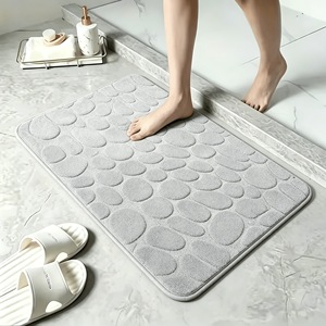 Tapis de bain en polaire corail gaufré Cangming, antidérapant, absorbant, design moderne et simple, lavable à la main - Product Image 2