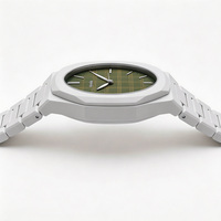 Montre à quartz avec cadran en biocéramique - Design géométrique sportif et tendance, étanche 3ATM, unisexe, verre cristal