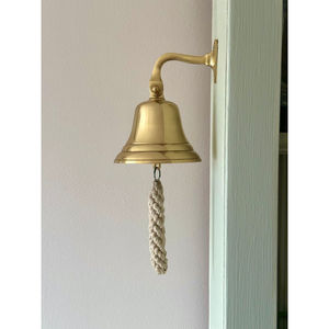 Campana Metálica con Cuerda para Colgar en la Pared, Acabado Dorado, Estilo Antiguo, Hecha a Mano, a la Venta por Exportadores, Precios Más Bajos - Product Image 1
