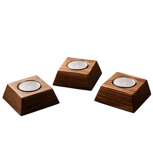 Portavelas Rectangular de Madera Ecológico Hecho a Mano, Decoración Navideña Duradera para el Hogar - Product Image 3