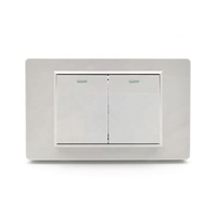 Bahan Plastik PC Warna Putih Lebih Murah Harga C3 Series 2Gang 1way Saklar Daya Dinding