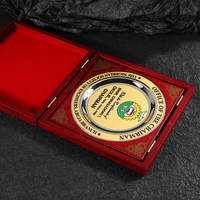 Trophée commémoratif plaqué or, médaille, plaques en bois pliables en métal pour cadeaux d'affaires