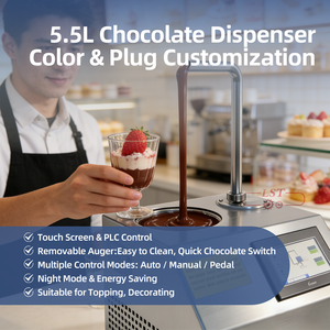 LST 5.5リットル容量 新設計 チョコレートディスペンシング・溶解装置 ポット式電気テンパリングマシン チョコレートタップマシン - Product Image 4
