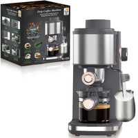 Machine à café semi-automatique, extraction à pression de 5 bars, machine à expresso avec mousseur à lait, cafetières électriques à filtre pour la maison