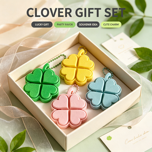 Hot Selling Cute Lucky Clover Key <b>Ring</b> Custom Four Leaf Clover 3D Printed <b>Fidget</b> Clicker Keychain Stress Relief Keychain - Product Image 3