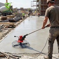 Talocheuse à béton sans fil à batterie lithium pour entrepôt, usine, garage, allée, ponçage, finition et nivellement des sols