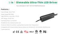 Vente d'usine CE Triac 010v 1-10v Dimmable Extérieur Étanche 12V 120W Driver LED Dimmable
