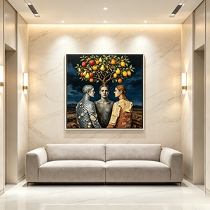 Dipinto a Olio con Figure Surreali e Alberi da Frutto, Stampa su Tela Vintage Dark Art, <span class=keywords><strong>Arte</strong></span> Astratta Albero-Umano per Arredamento Casa e Hotel - Product Image 3